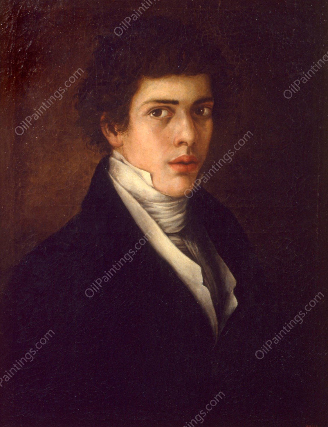 Self-portrait  by Antonio Maria Esquivel - Hand-Painted Oil Painting Reproduction