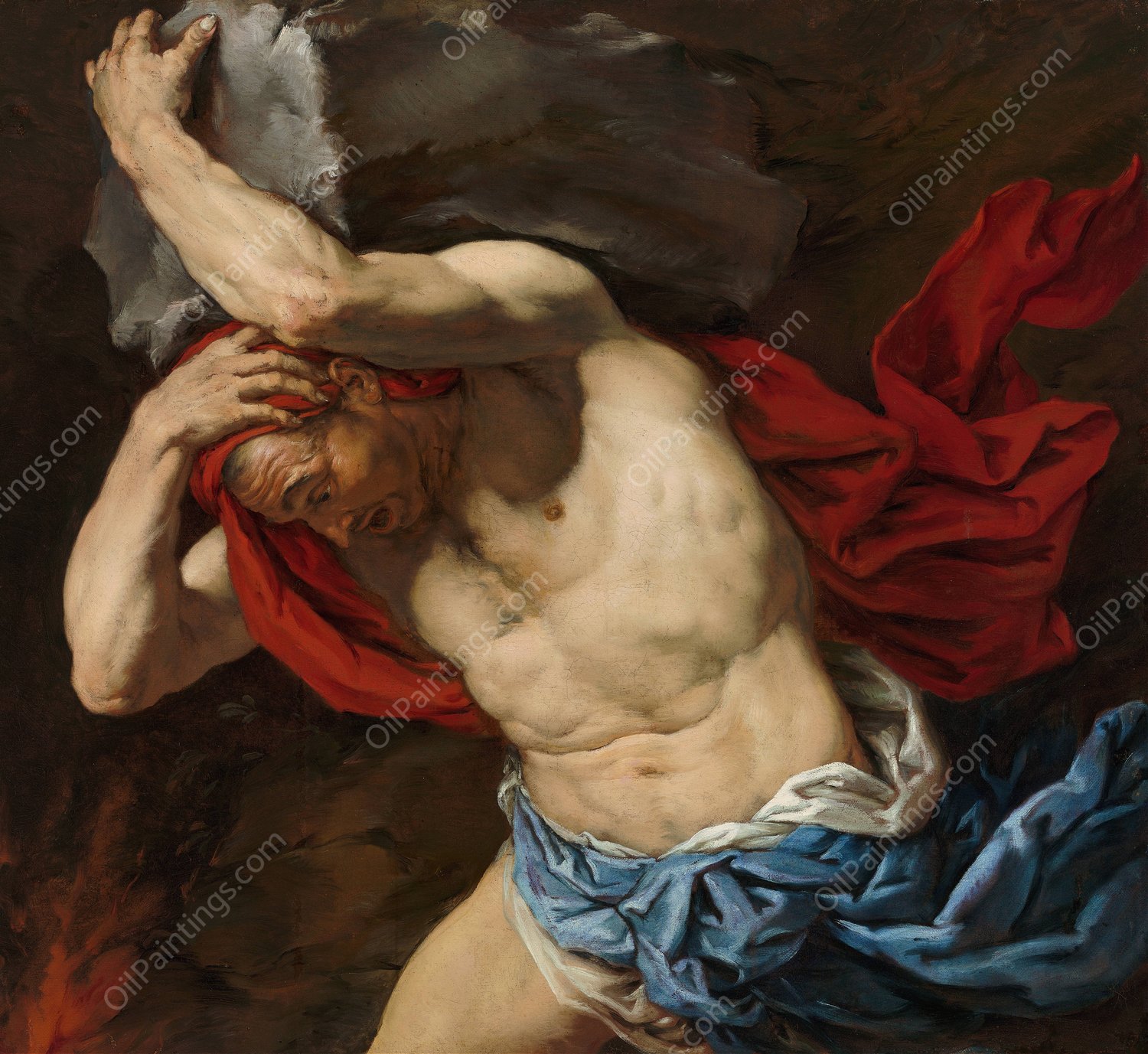 Sisyphus  by Antonio Zanchi - Hand-Painted Oil Painting Reproduction