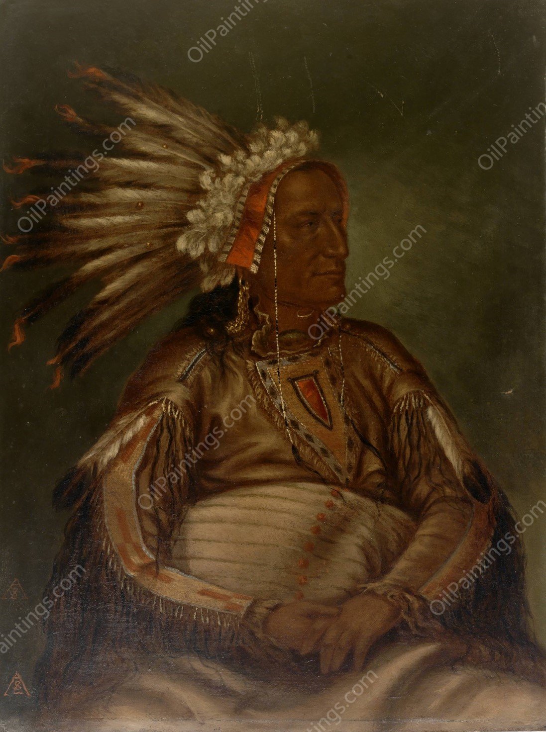 O-mata-ah-luta  by Antonio Zeno Shindler - Hand-Painted Oil Painting Reproduction