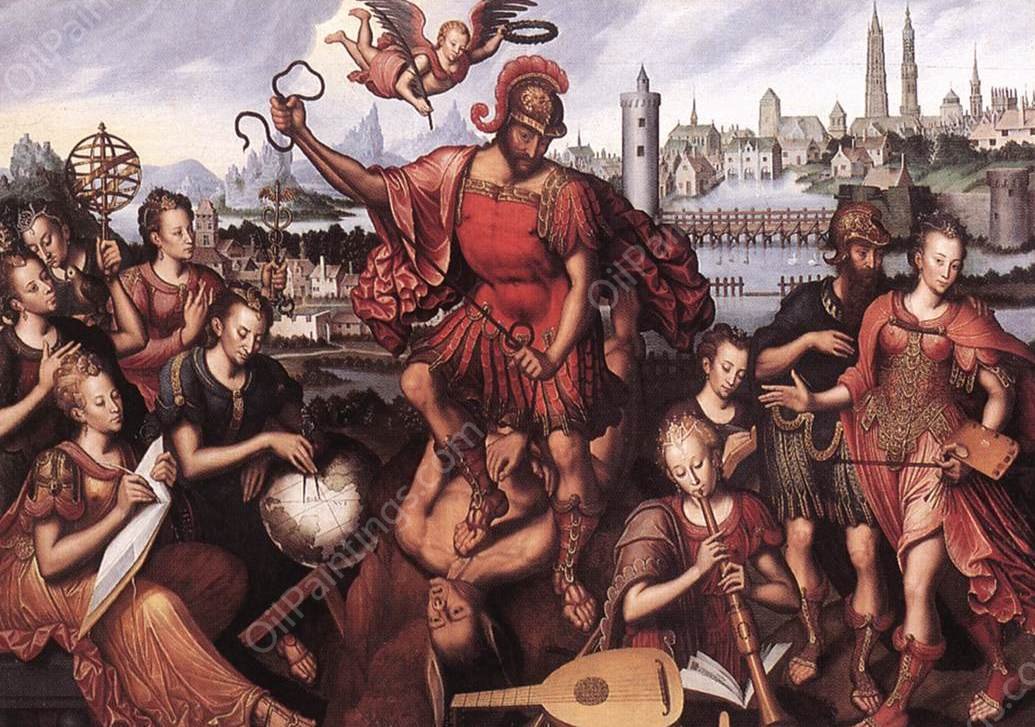 Mars Vanquishing Ignorance by Antoon Claeissens - Hand-Painted Oil Painting Reproduction