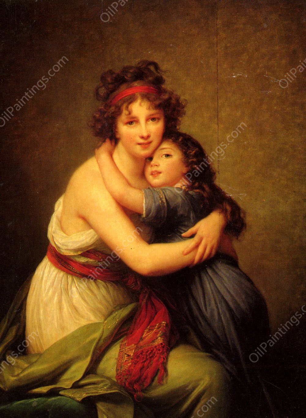 Madame Vigee-Le Brun et sa Fille by Elisabeth Vigee-Lebrun - Hand-Painted Oil Painting Reproduction