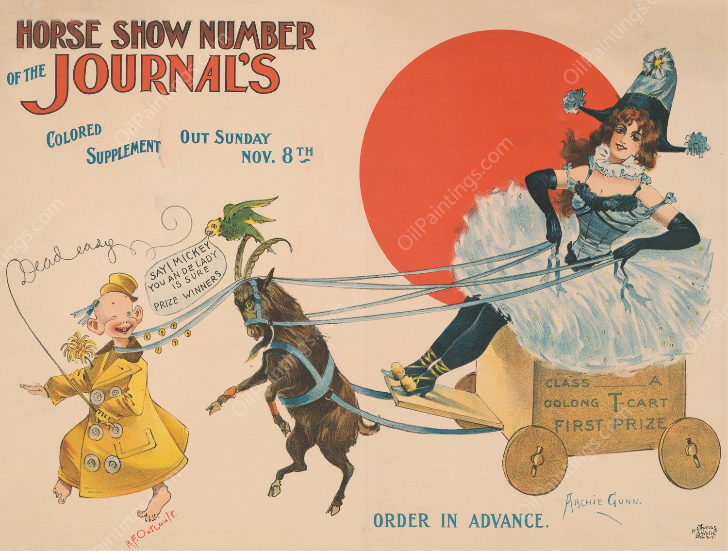Horse show number of the Journal's colored supplement  by Archie Gunn - Hand-Painted Oil Painting Reproduction