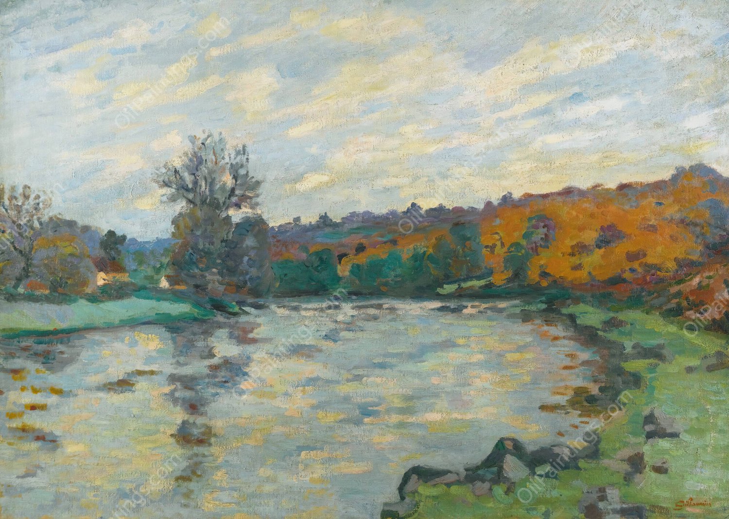 Barrage De Genetin, Crozant  by Armand Guillaumin - Hand-Painted Oil Painting Reproduction