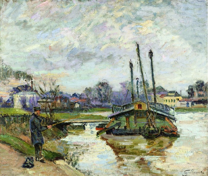 Laundry Boat at Charenton by Armand Guillaumin - Hand-Painted Oil Painting Reproduction