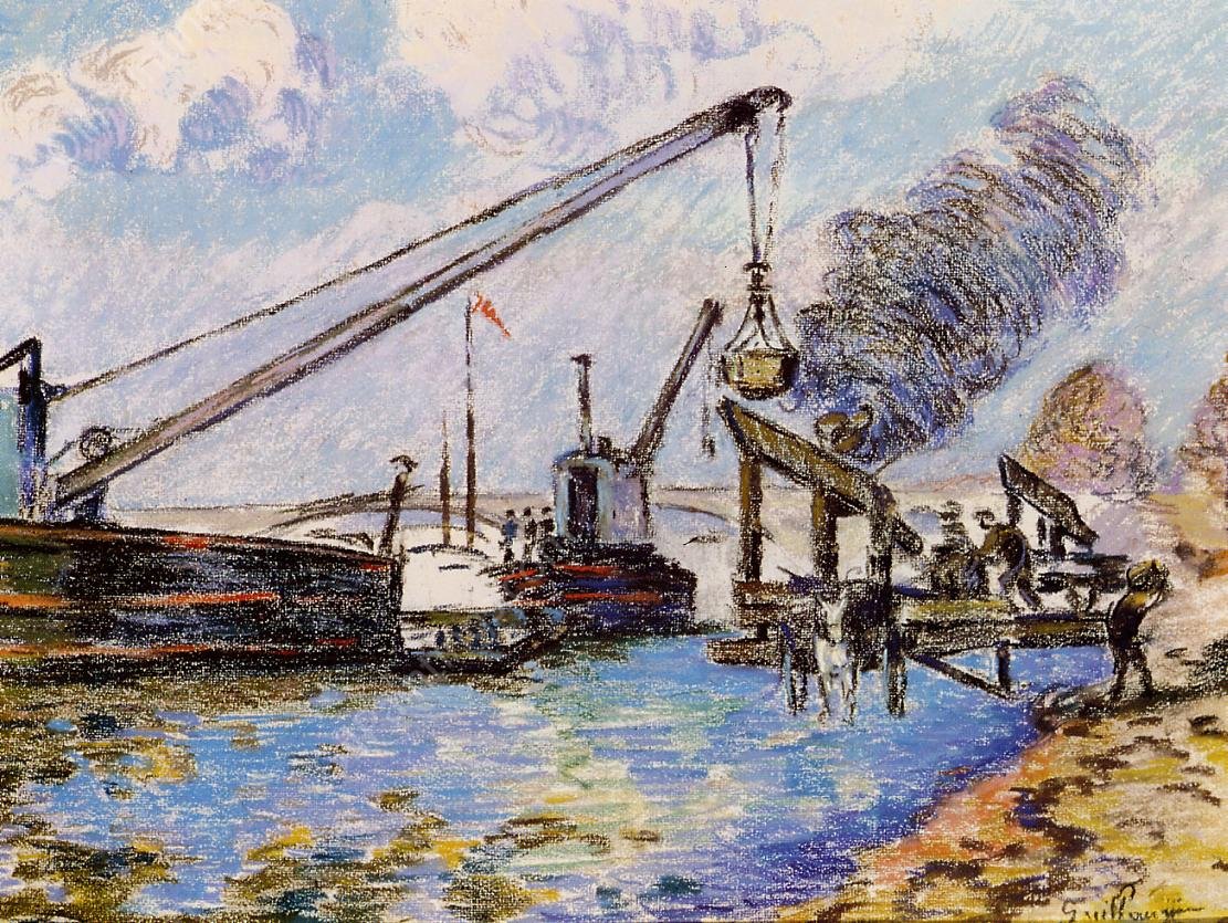 Paris - Quai de la Rapee by Armand Guillaumin - Hand-Painted Oil Painting Reproduction
