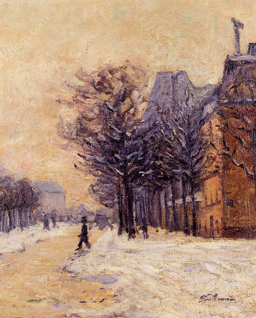 Passers-by in Paris in Winter by Armand Guillaumin - Hand-Painted Oil Painting Reproduction