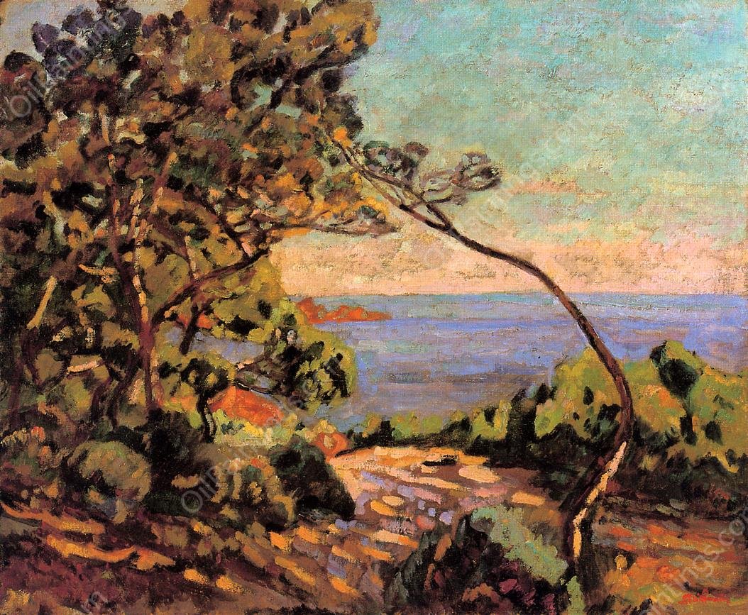 The Sea at Pointe de la Perriere, Saint-Palais by Armand Guillaumin - Hand-Painted Oil Painting Reproduction