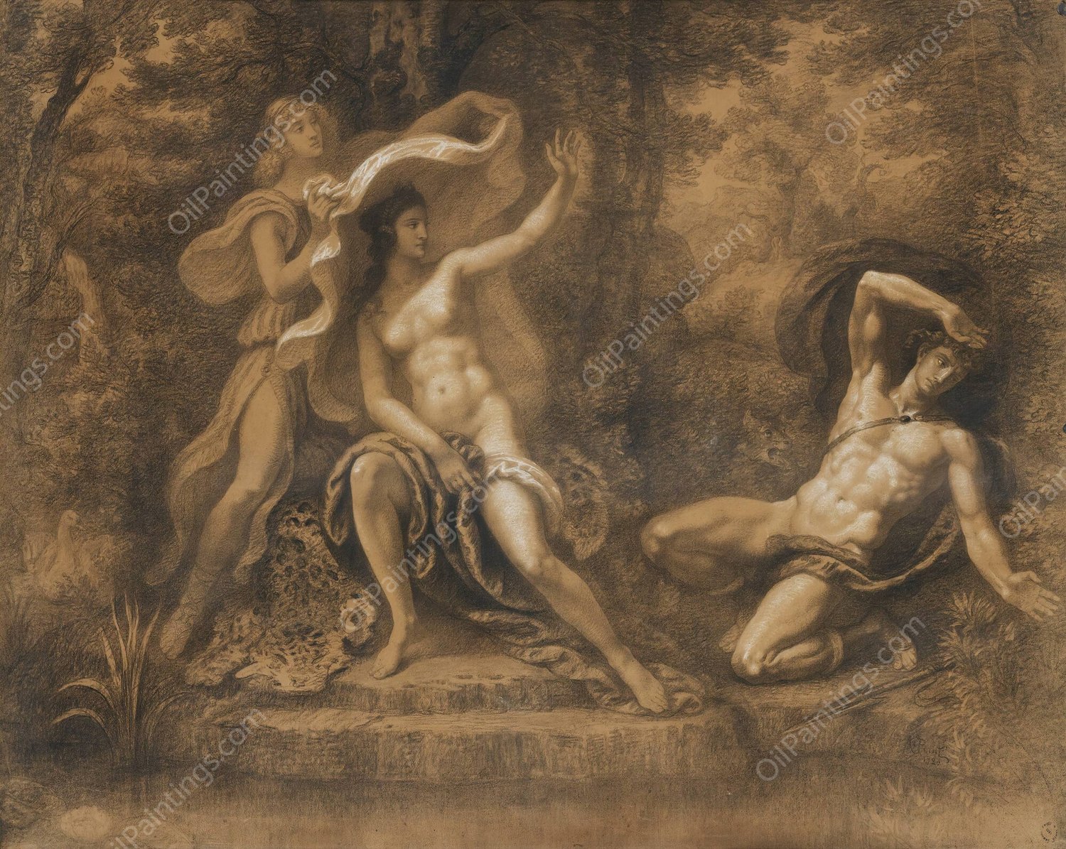 Diane Et Acteon  by Armand Point - Hand-Painted Oil Painting Reproduction