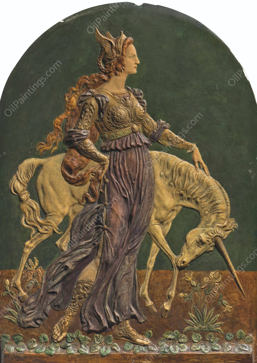 La Dame a la Licorne  by Armand Point - Hand-Painted Oil Painting Reproduction