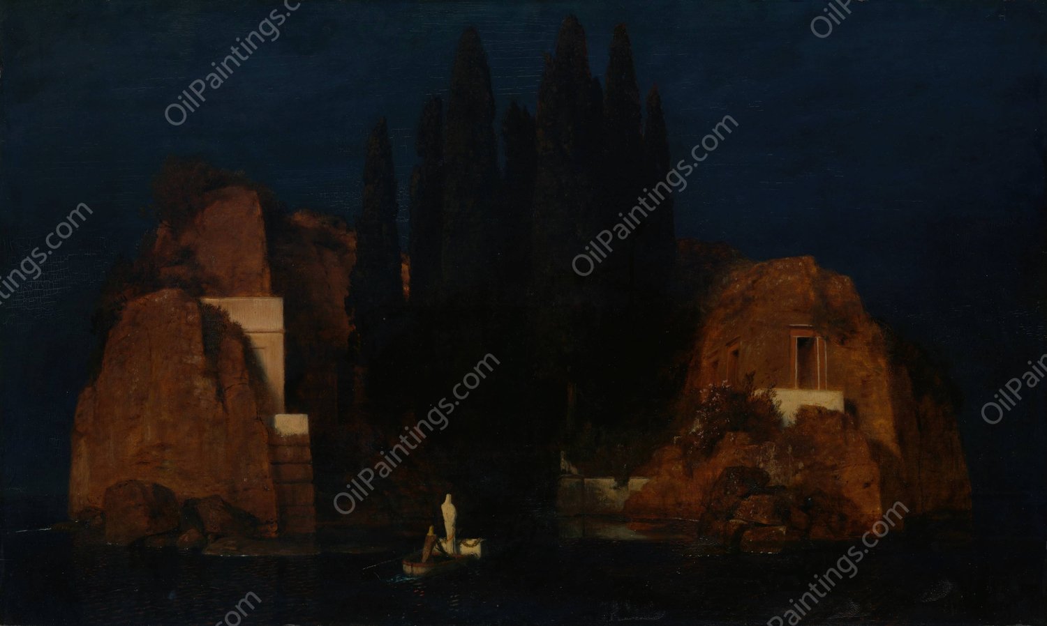 Island of the Dead  by Arnold Bocklin - Hand-Painted Oil Painting Reproduction