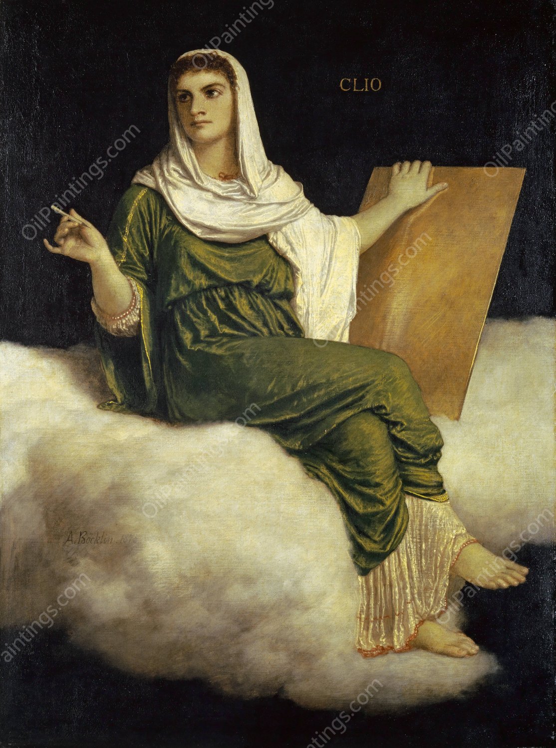 The Muse Clio  by Arnold Bocklin - Hand-Painted Oil Painting Reproduction