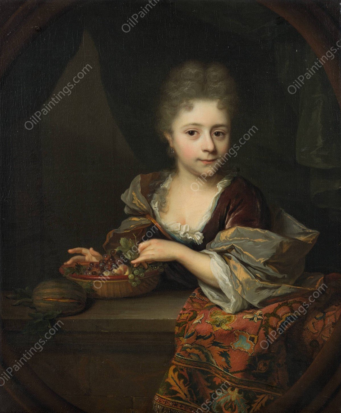 Christina Johanna Backer  by Arnold Boonen - Hand-Painted Oil Painting Reproduction