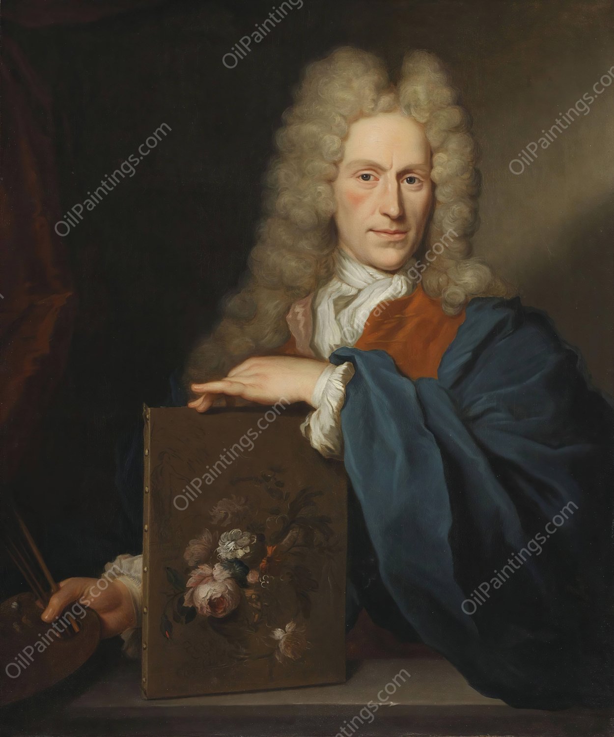 Portrait of Jan van Huysum  by Arnold Boonen - Hand-Painted Oil Painting Reproduction