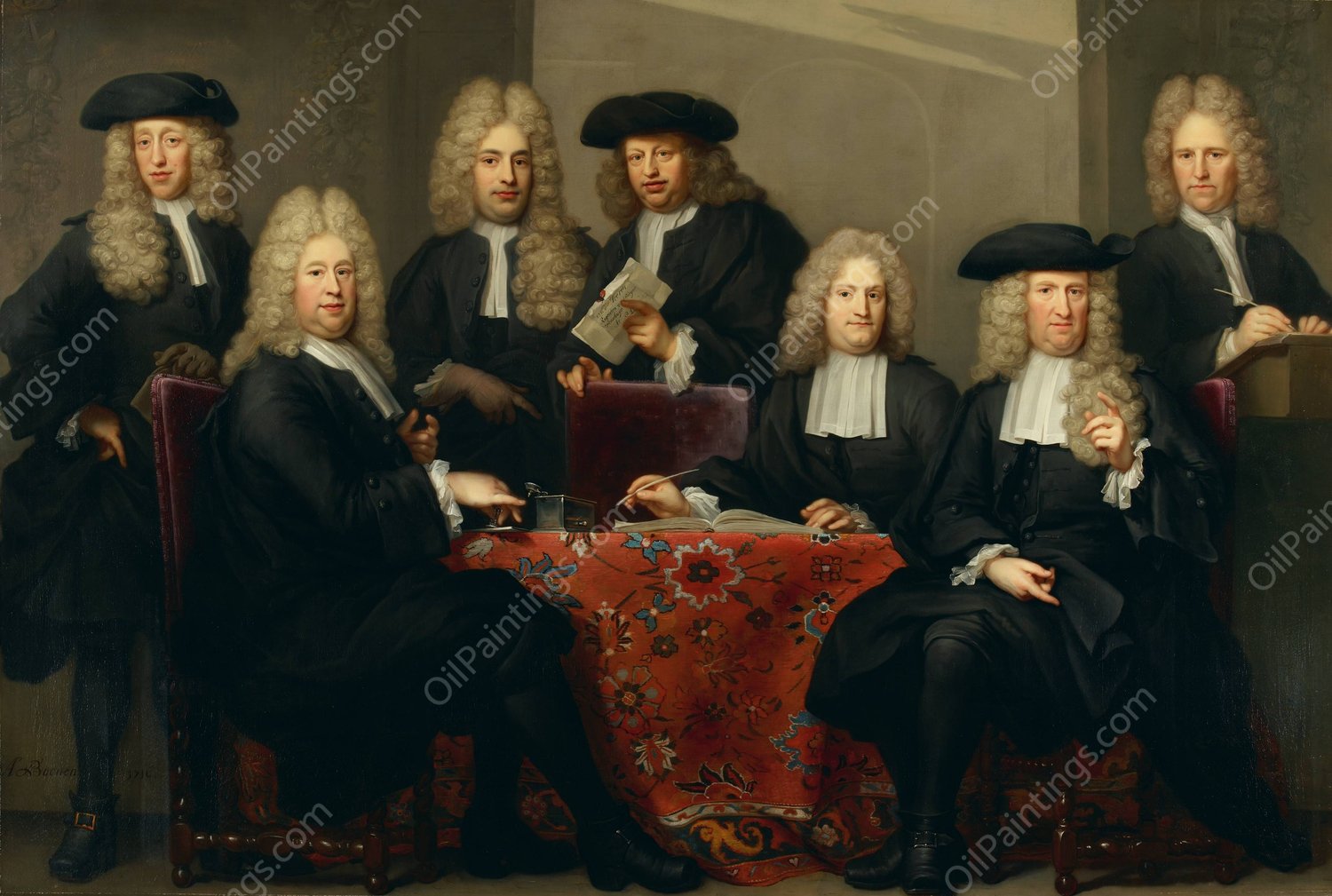 The regents of the Burgerweeshuis  by Arnold Boonen - Hand-Painted Oil Painting Reproduction