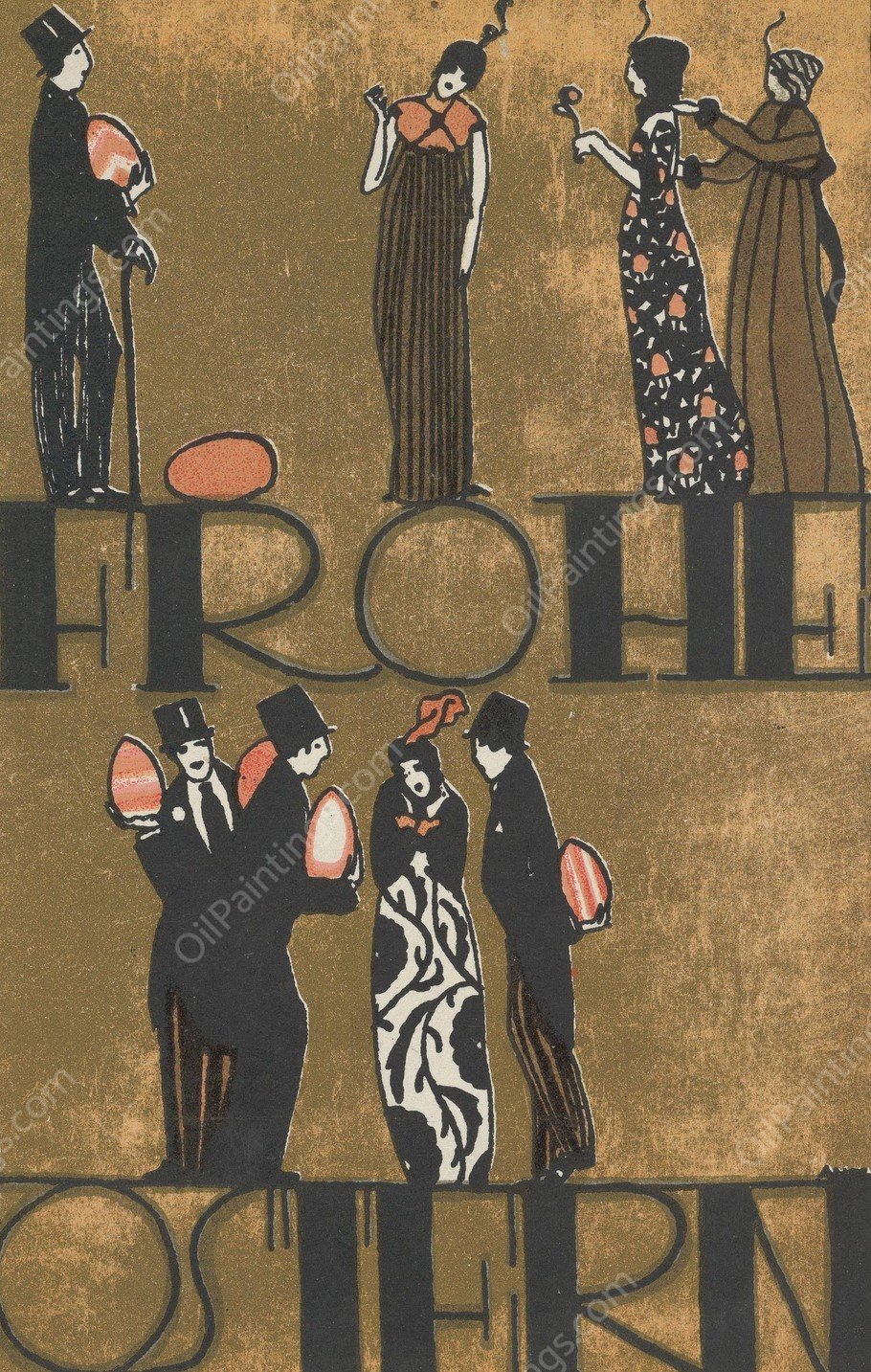 Happy Easter!  by Arnold Nechansky - Hand-Painted Oil Painting Reproduction