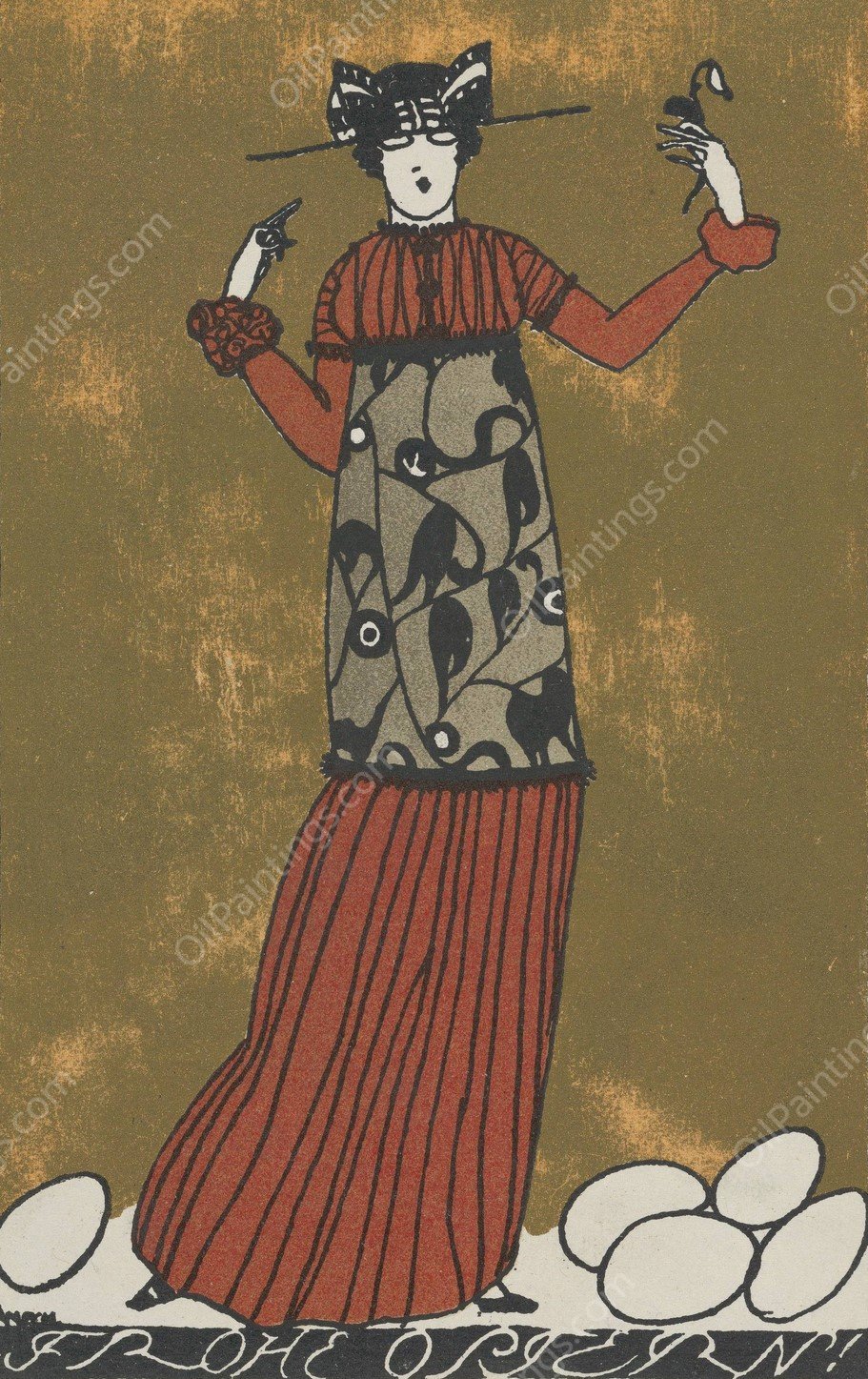 Happy Easter!  by Arnold Nechansky - Hand-Painted Oil Painting Reproduction