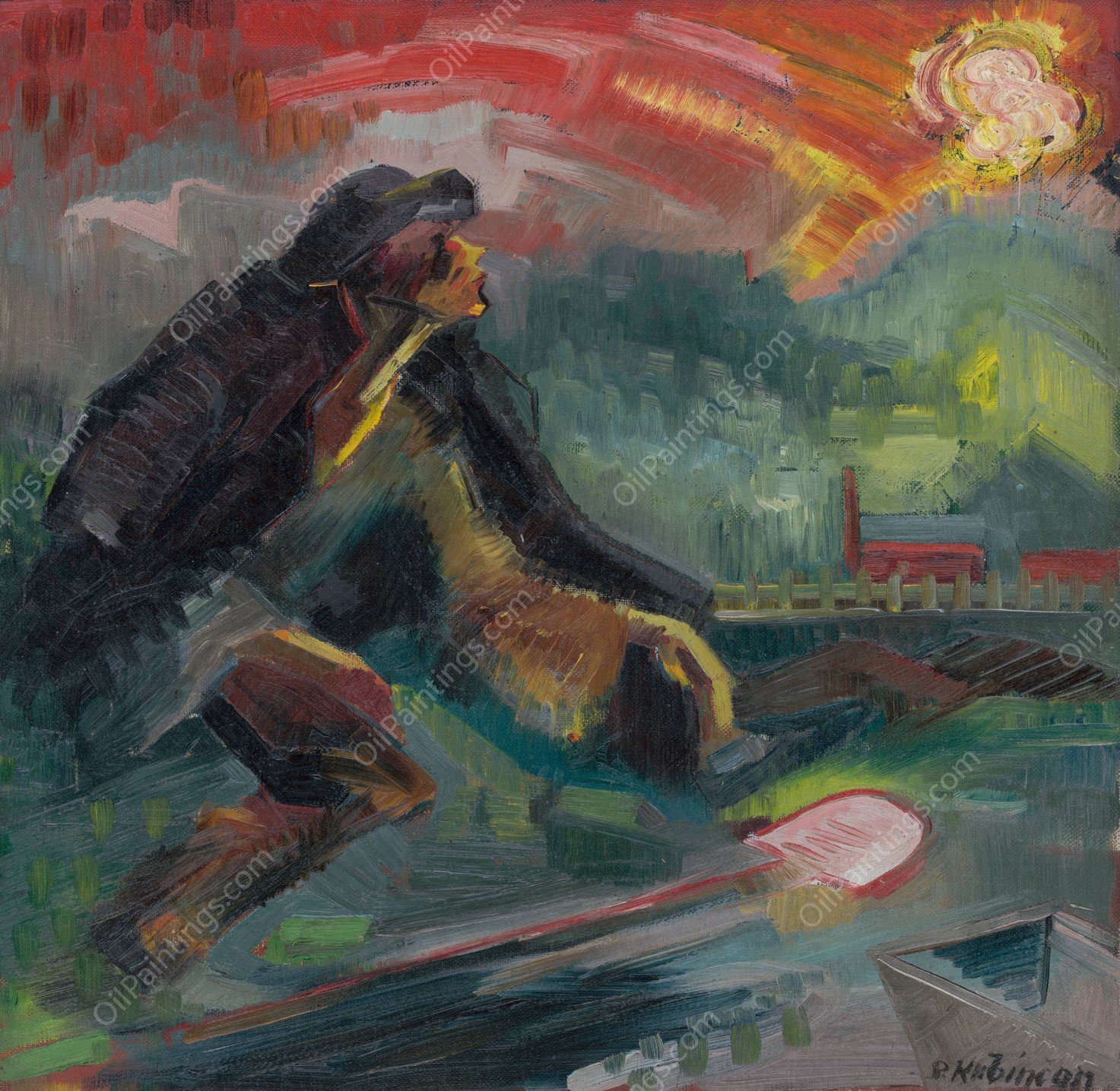 Dawn  by Arnold Peter Weisz-Kubincan - Hand-Painted Oil Painting Reproduction