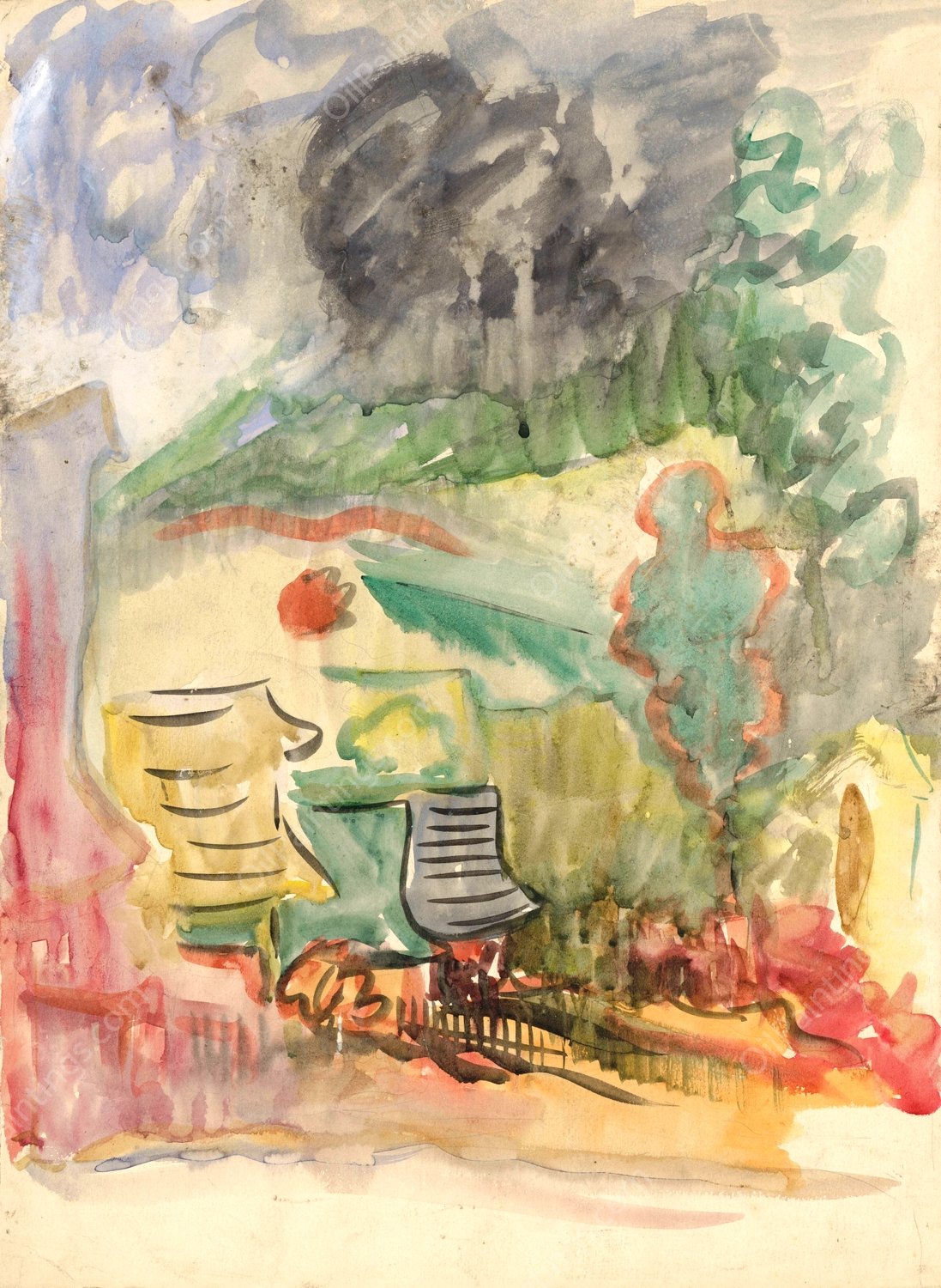 Dedinsky Motiv  by Arnold Peter Weisz-Kubincan - Hand-Painted Oil Painting Reproduction