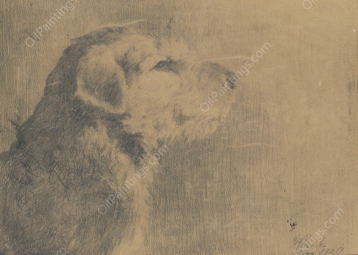 Dog Tiran  by Arnold Peter Weisz-Kubincan - Hand-Painted Oil Painting Reproduction