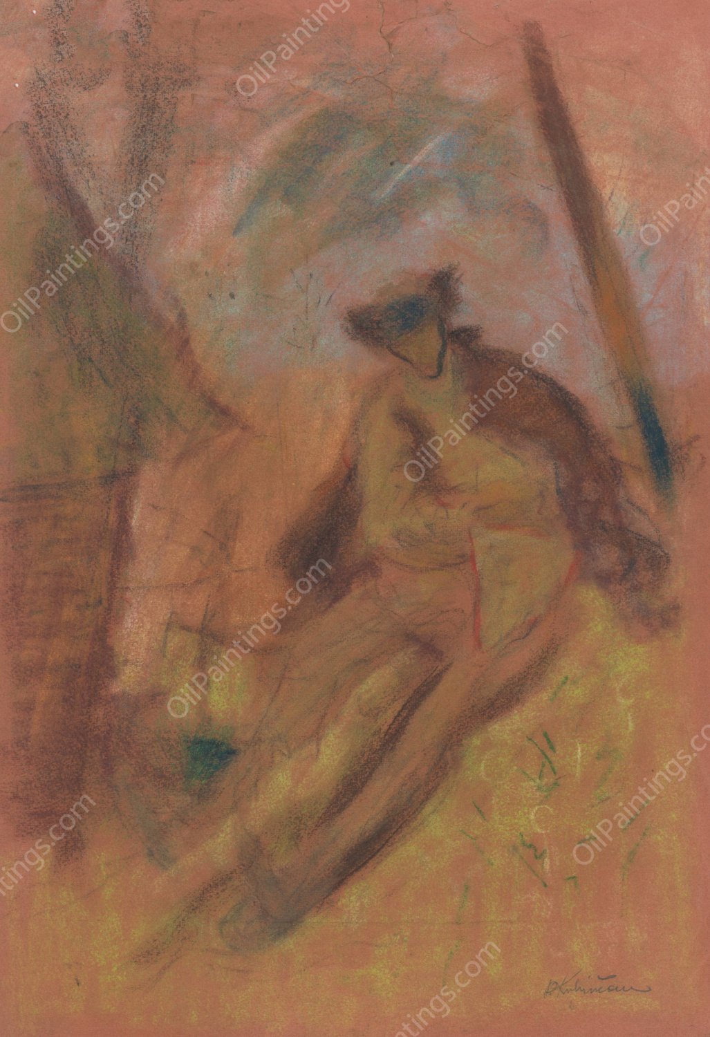 Farmer  by Arnold Peter Weisz-Kubincan - Hand-Painted Oil Painting Reproduction