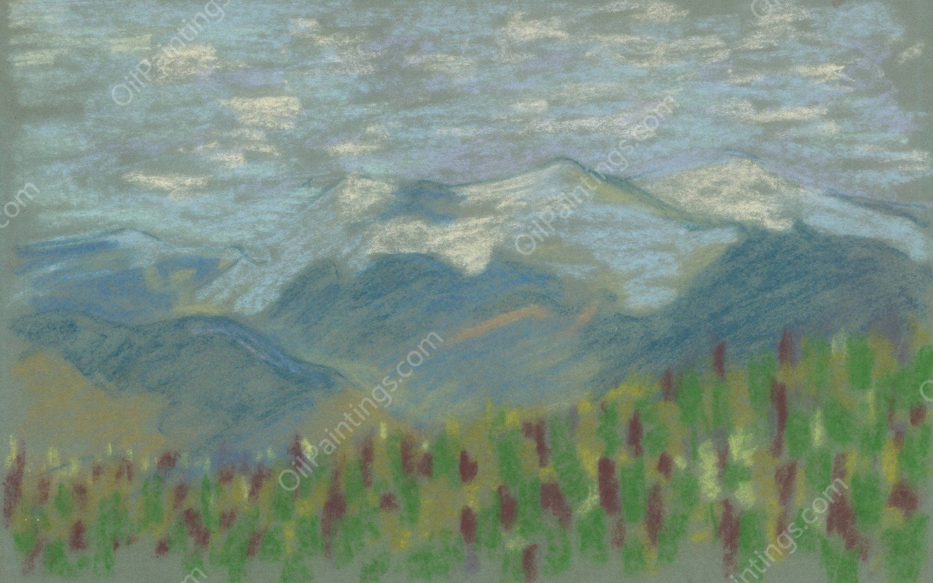 Hilly Landscape  by Arnold Peter Weisz-Kubincan - Hand-Painted Oil Painting Reproduction