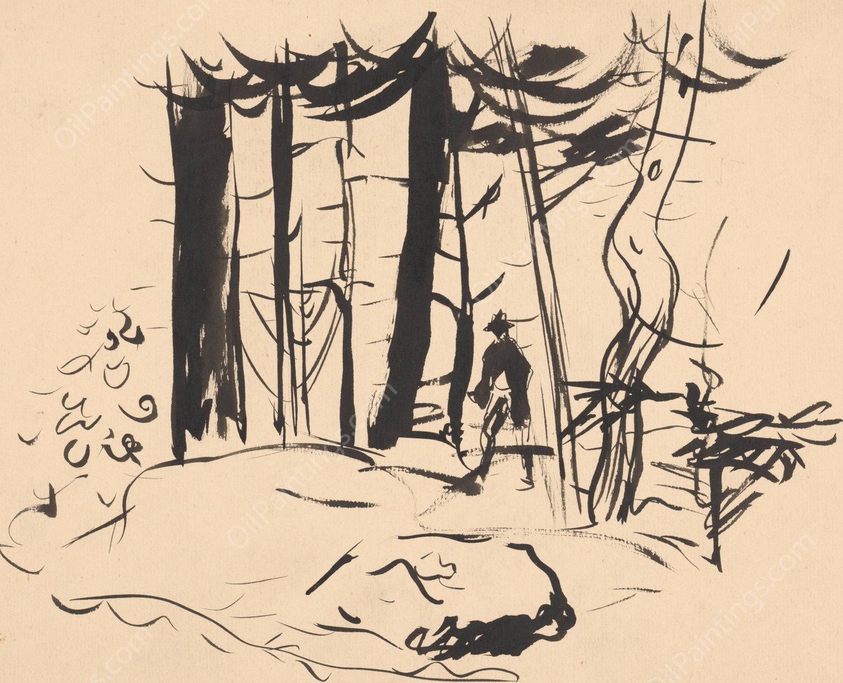 In the Forest  by Arnold Peter Weisz-Kubincan - Hand-Painted Oil Painting Reproduction