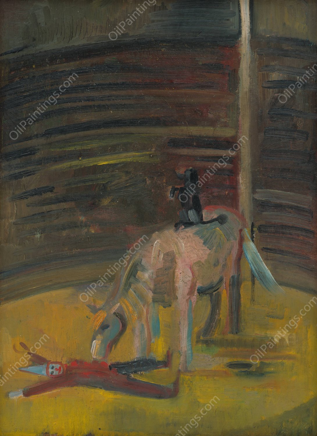 Motif from Circus  by Arnold Peter Weisz-Kubincan - Hand-Painted Oil Painting Reproduction
