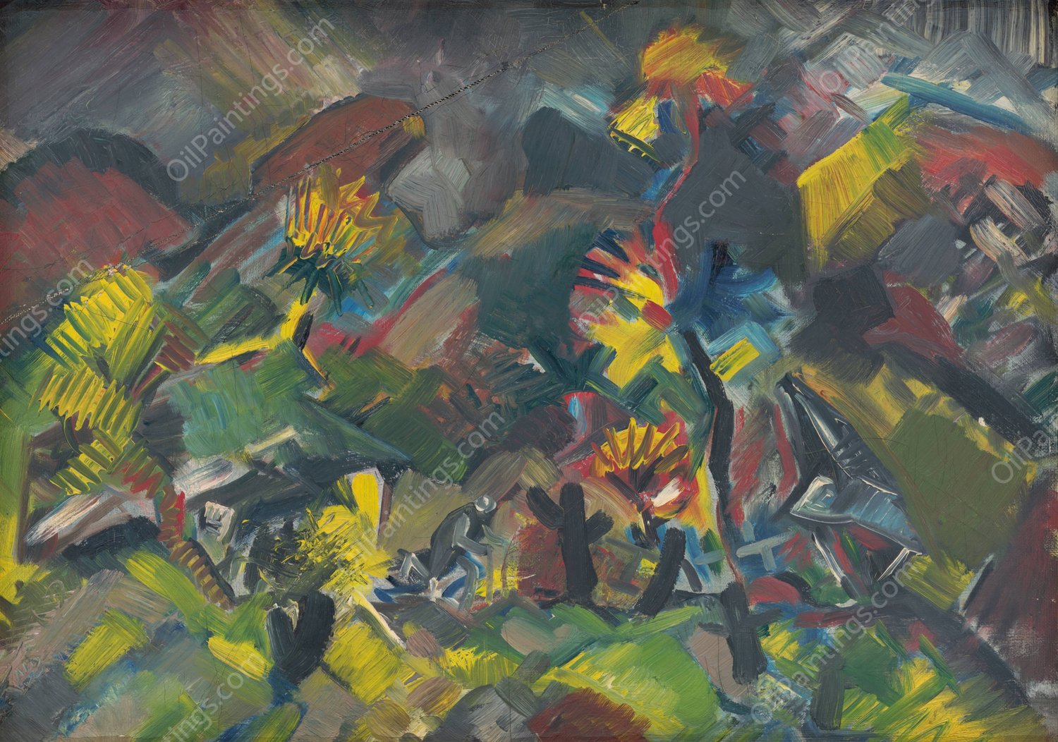 Mountain Landscape  by Arnold Peter Weisz-Kubincan - Hand-Painted Oil Painting Reproduction