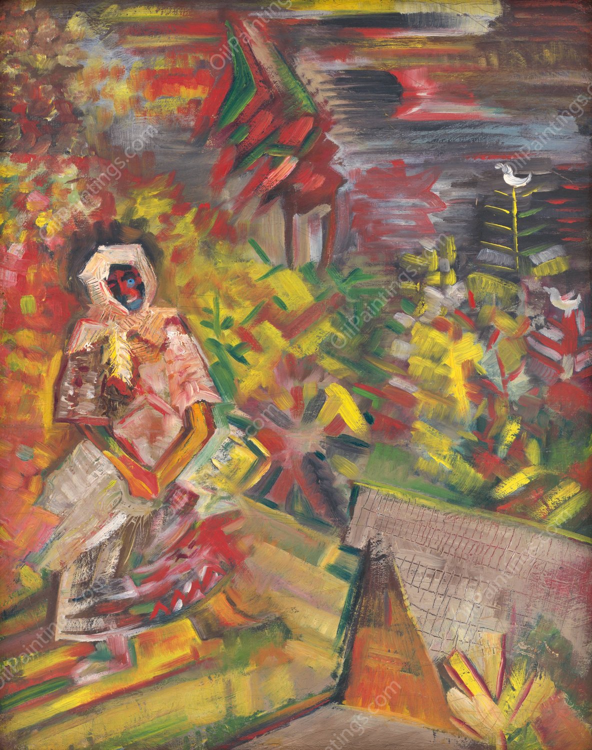 Peasant Woman  by Arnold Peter Weisz-Kubincan - Hand-Painted Oil Painting Reproduction