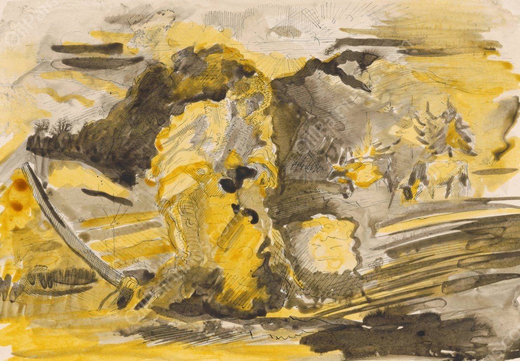 Potato Picking  by Arnold Peter Weisz-Kubincan - Hand-Painted Oil Painting Reproduction