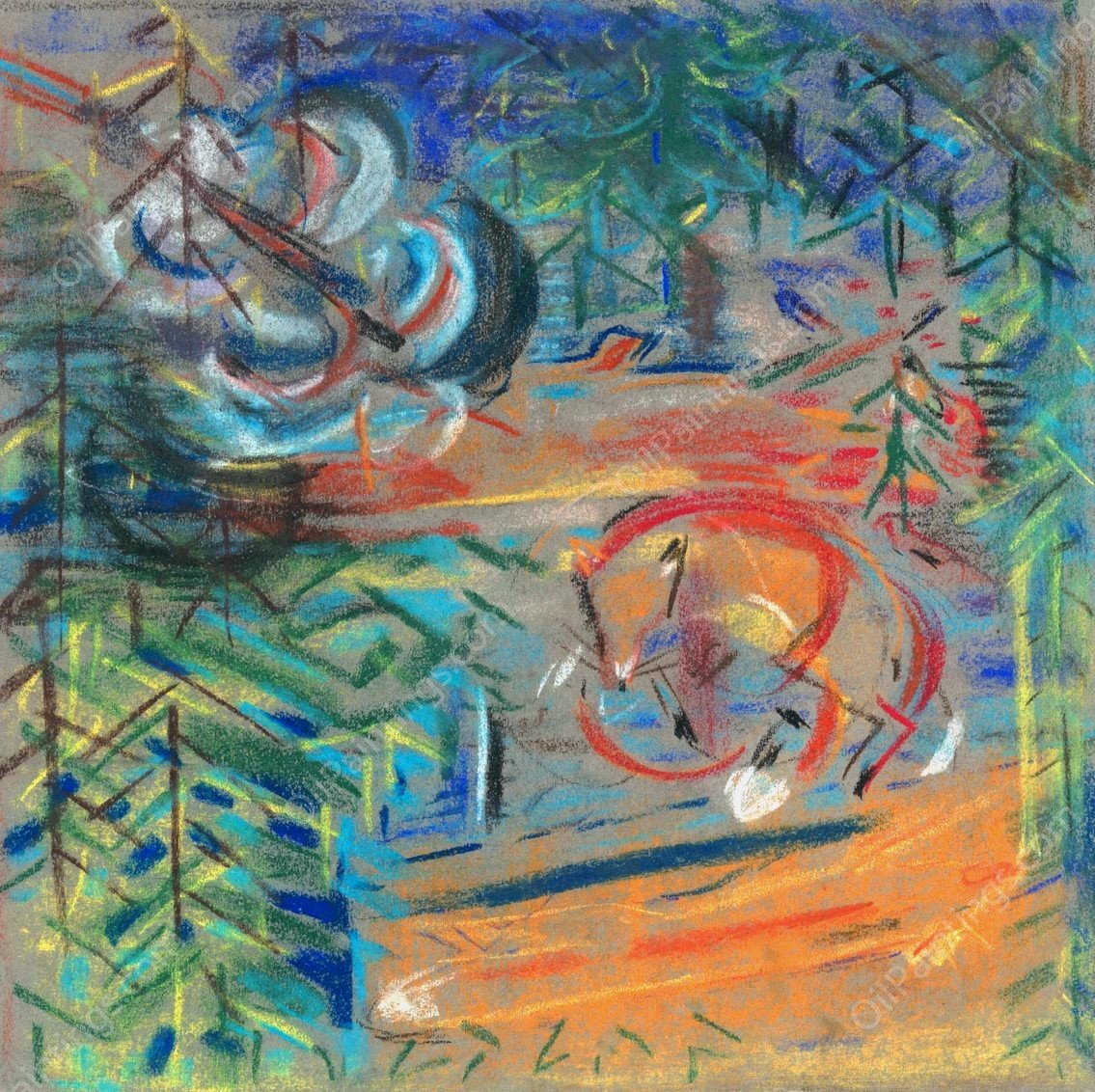 Shot Fox  by Arnold Peter Weisz-Kubincan - Hand-Painted Oil Painting Reproduction