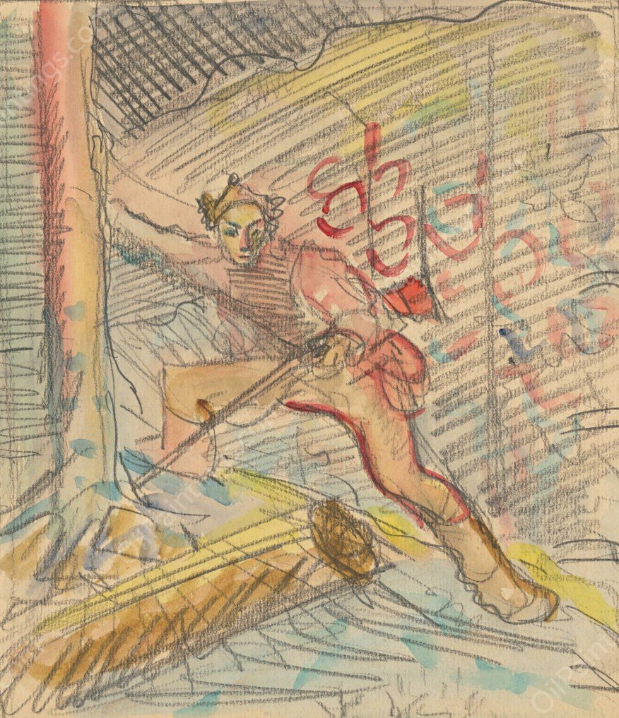 Studia lovca  by Arnold Peter Weisz-Kubincan - Hand-Painted Oil Painting Reproduction