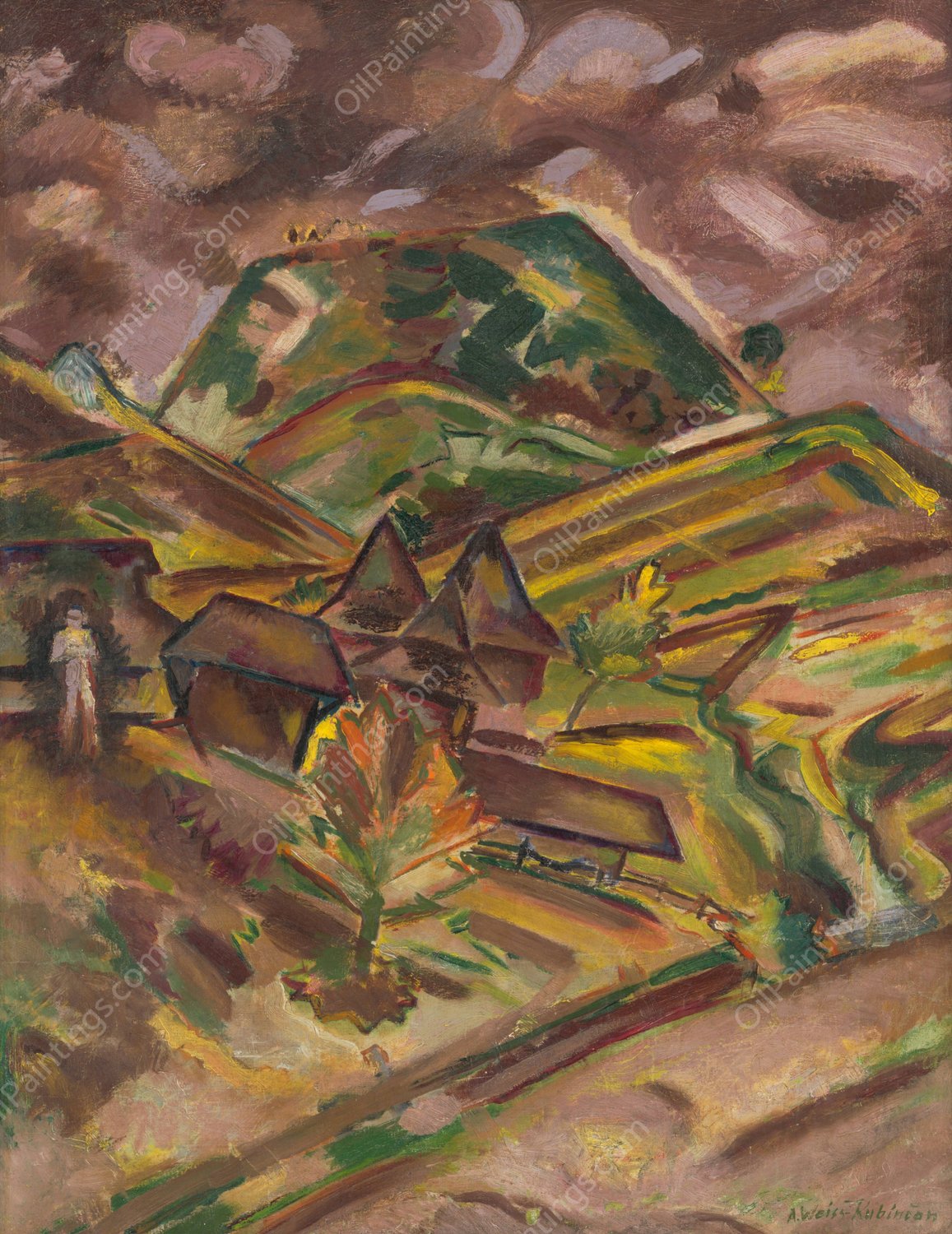 Z Luznej  by Arnold Peter Weisz-Kubincan - Hand-Painted Oil Painting Reproduction