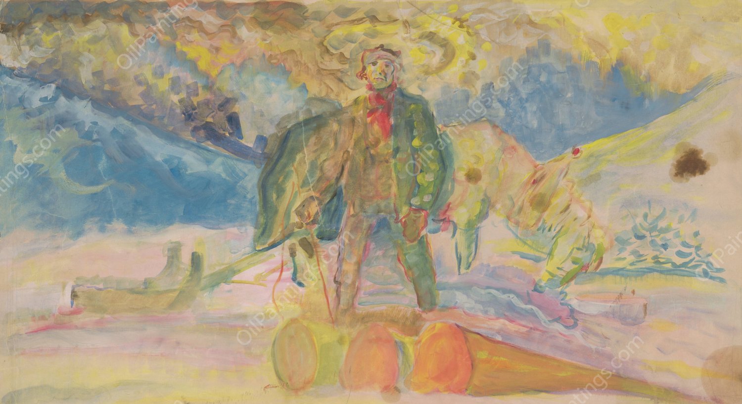 Zvazanie dreva  by Arnold Peter Weisz-Kubincan - Hand-Painted Oil Painting Reproduction