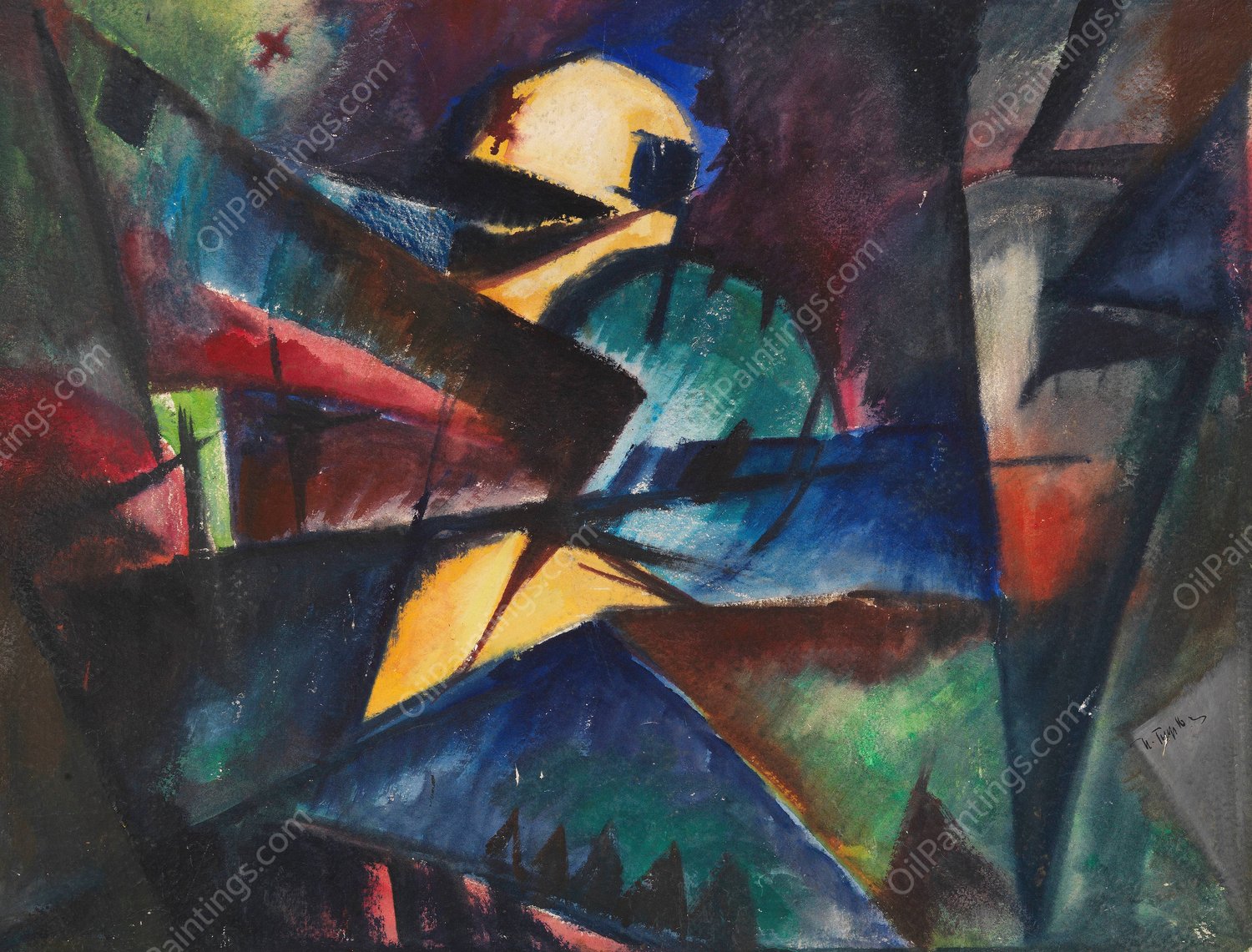 Ohne Titel  by Arnold Topp - Hand-Painted Oil Painting Reproduction