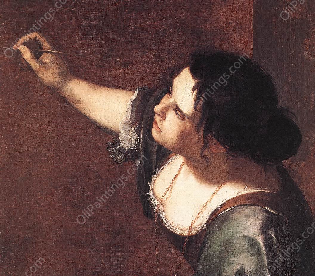 Self-Portrait as the Allegory of Painting Detail by Artemisia Gentileschi - Hand-Painted Oil Painting Reproduction