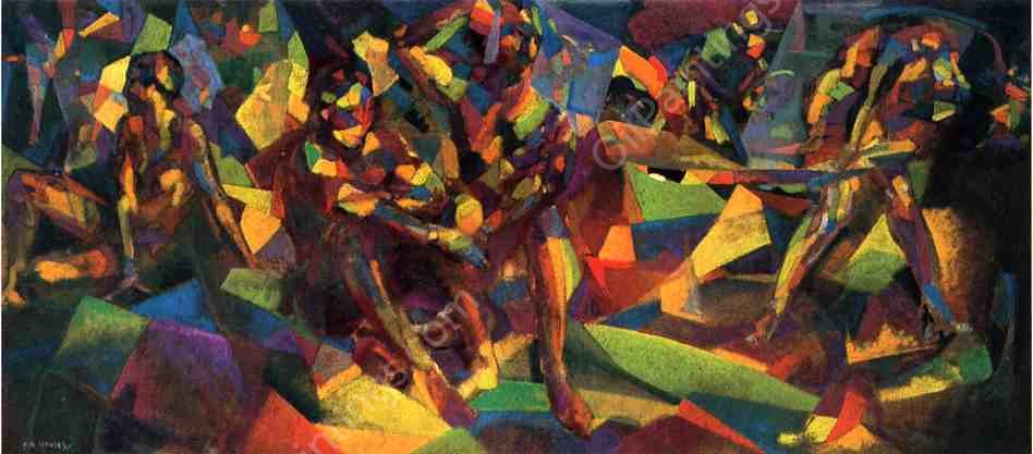 The Mountaineers by Arthur B. Davies - Hand-Painted Oil Painting Reproduction