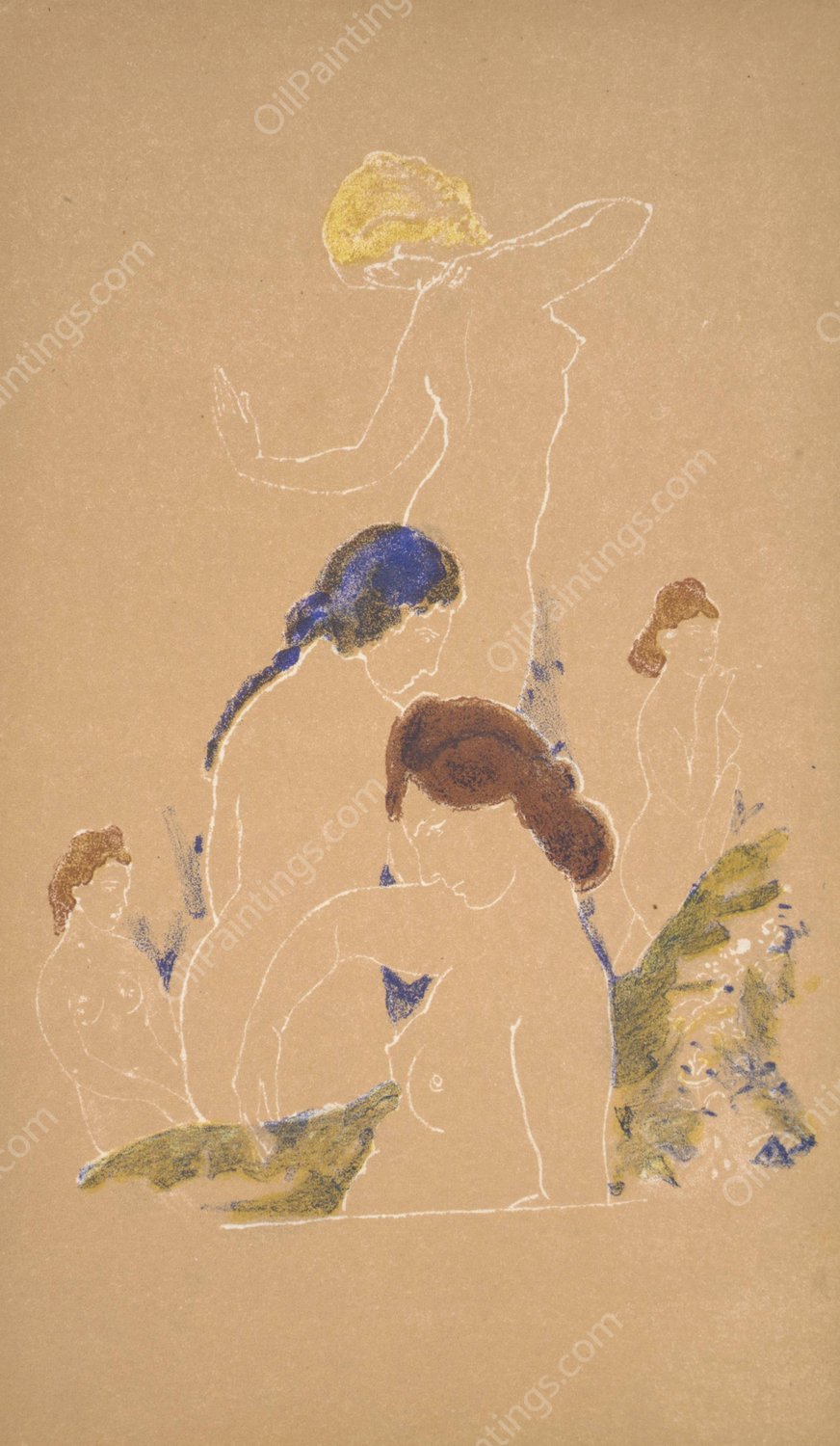 Growth of Spring  by Arthur Bowen Davies - Hand-Painted Oil Painting Reproduction