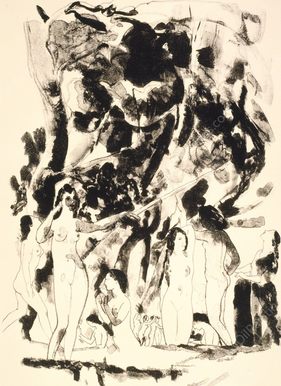 Harvest Festival  by Arthur Bowen Davies - Hand-Painted Oil Painting Reproduction