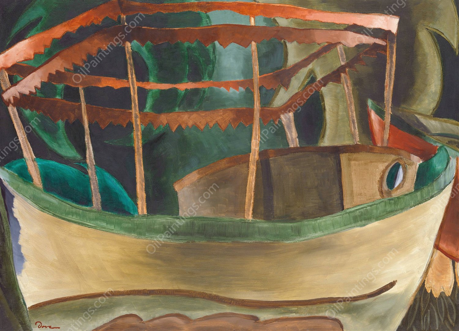 Fishboat  by Arthur Dove - Hand-Painted Oil Painting Reproduction