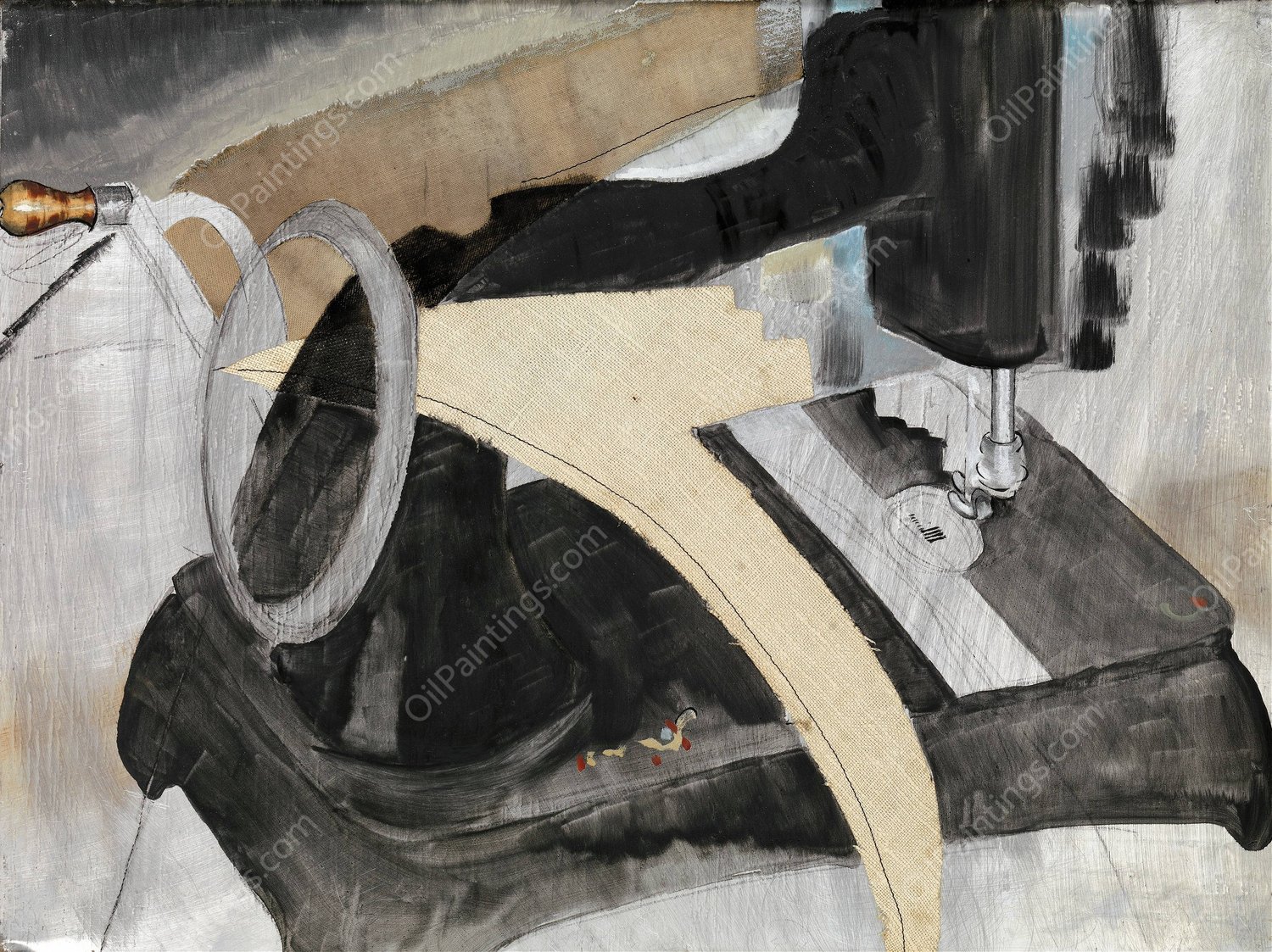 Hand Sewing Machine  by Arthur Dove - Hand-Painted Oil Painting Reproduction