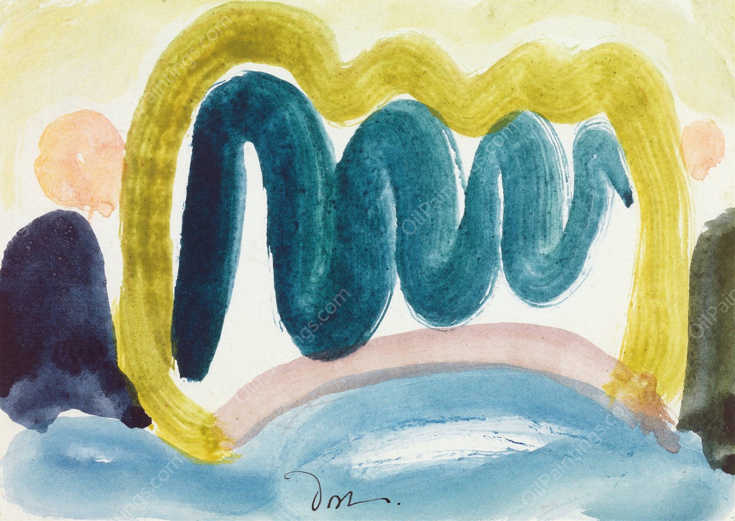 Pond in Sunlight  by Arthur Dove - Hand-Painted Oil Painting Reproduction