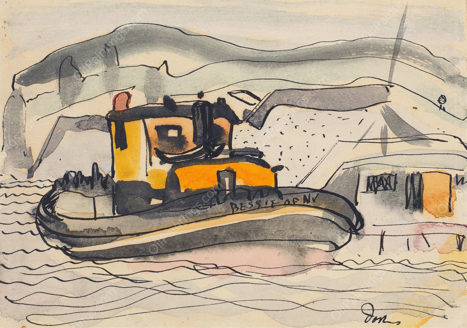 Study for The 'Bessie'of New York  by Arthur Dove - Hand-Painted Oil Painting Reproduction