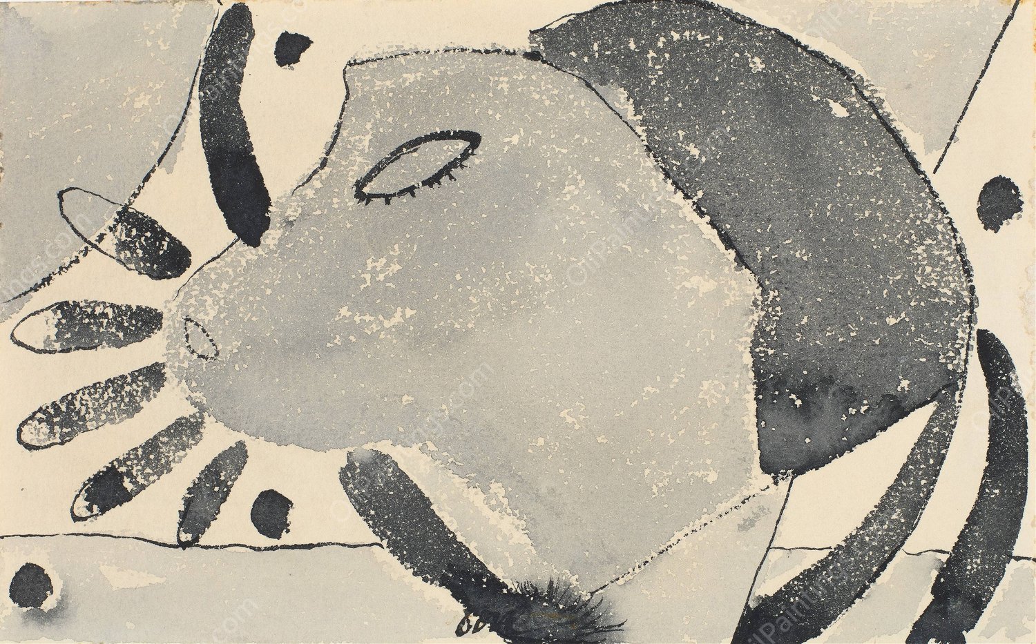 There Was a Cat Somewhere  by Arthur Dove - Hand-Painted Oil Painting Reproduction