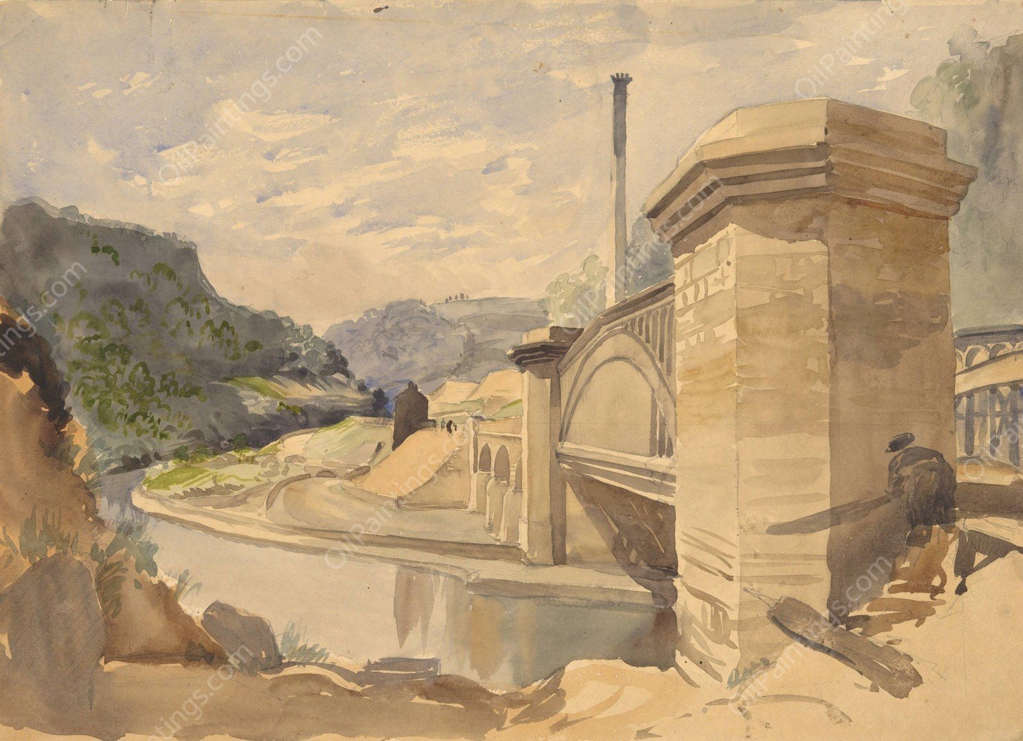 Todmorden, Yorkshire, England  by Arthur Fitzwilliam Tait - Hand-Painted Oil Painting Reproduction