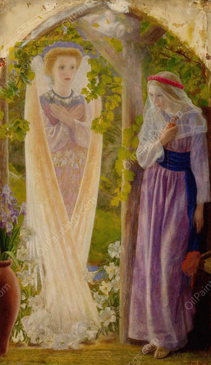 The Annunciation  by Arthur Hughes - Hand-Painted Oil Painting Reproduction