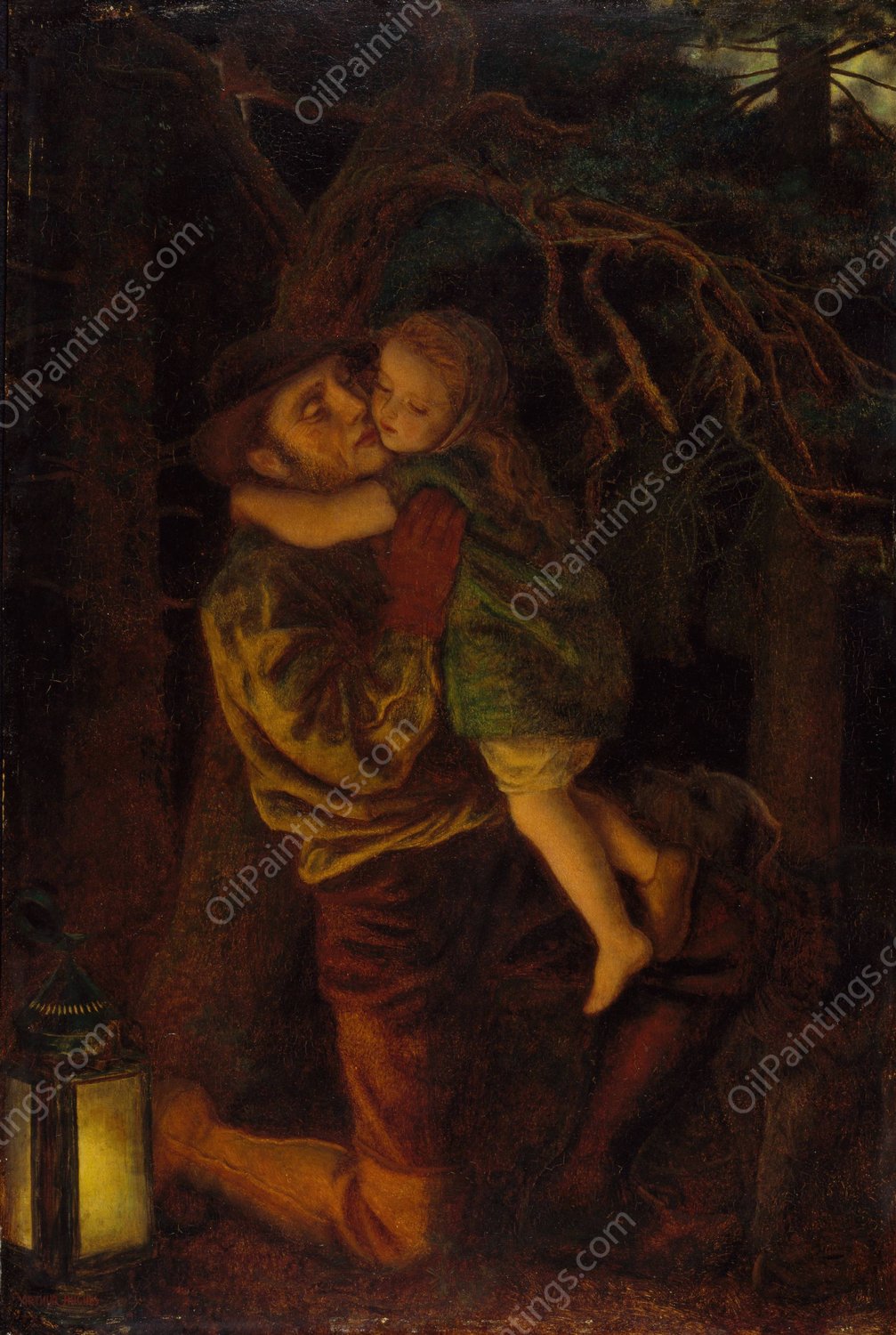 The Lost Child  by Arthur Hughes - Hand-Painted Oil Painting Reproduction