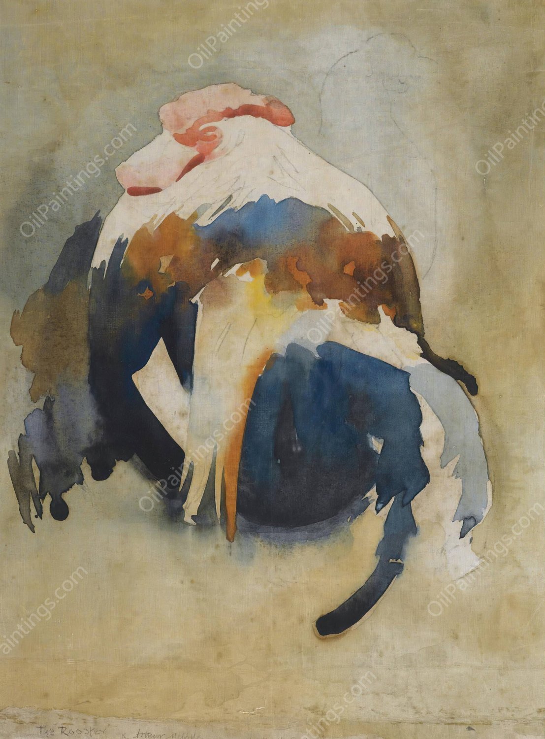 The Rooster by Arthur Melville - Hand-Painted Oil Painting Reproduction