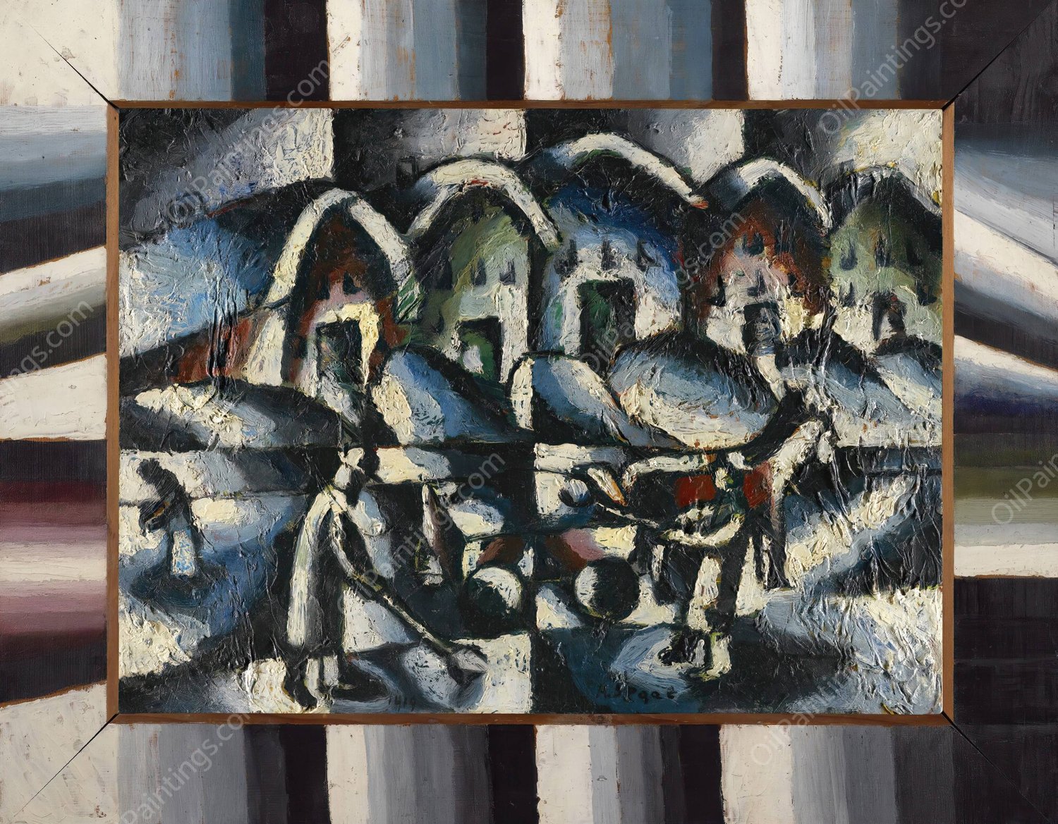 Schneeschipper  by Arthur Segal - Hand-Painted Oil Painting Reproduction