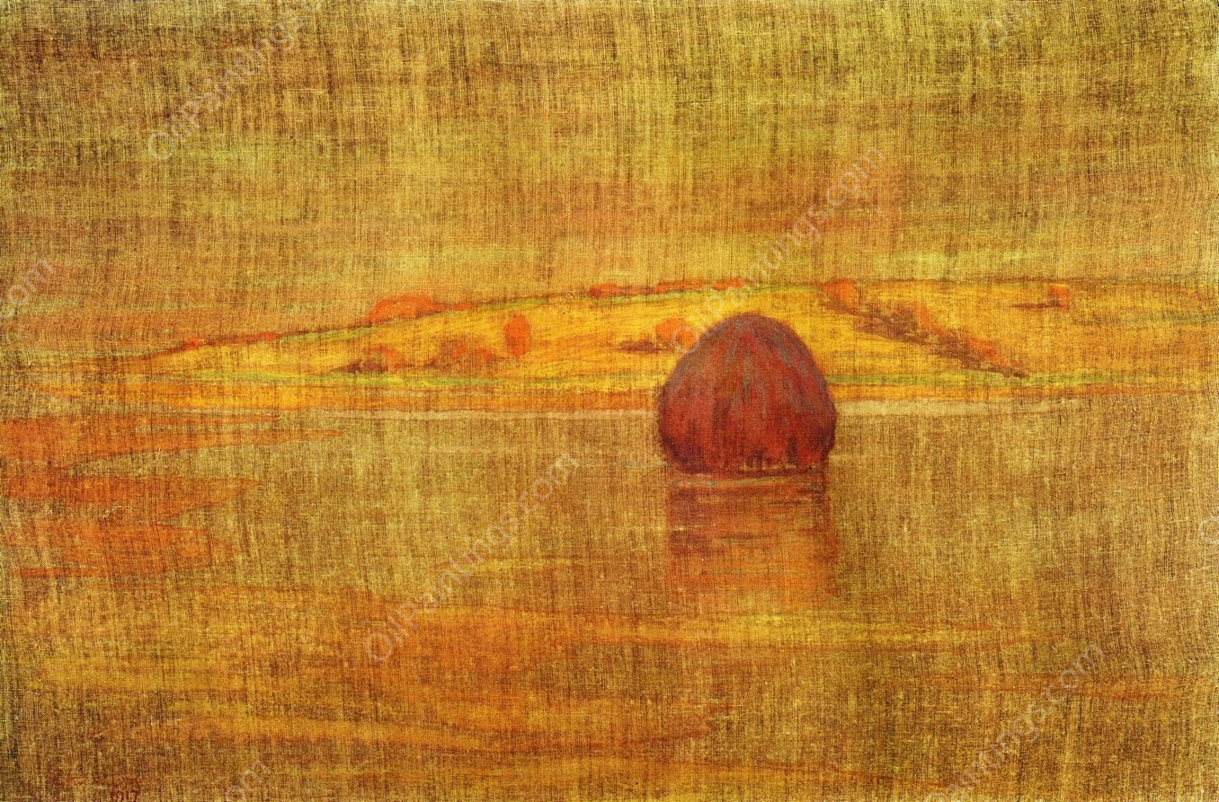 Haystack in an Ipswich Marsh by Arthur Wesley Dow - Hand-Painted Oil Painting Reproduction